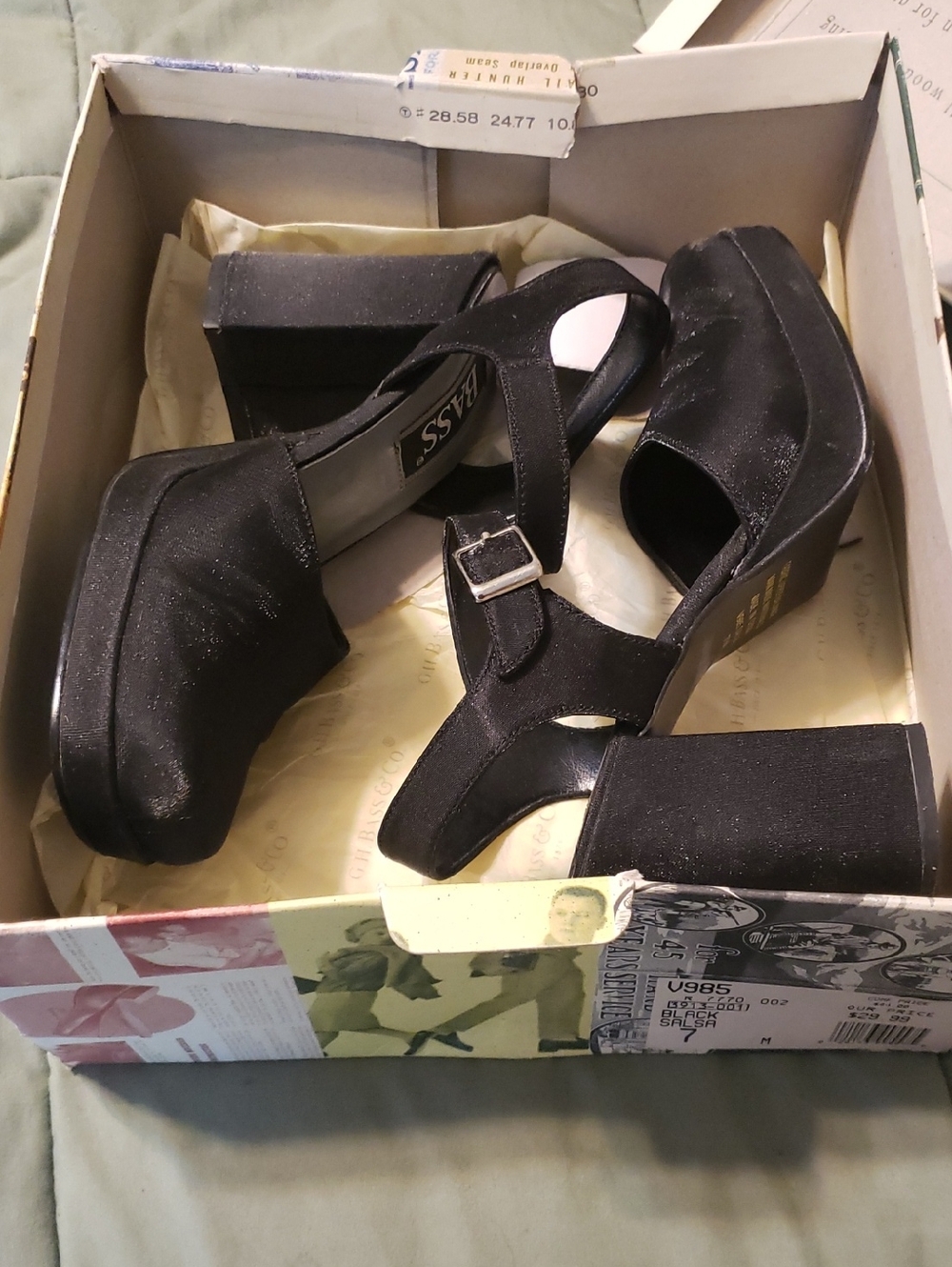 G.H. Bass & Co. Black Platform Mary Jane Heels Style Salsa